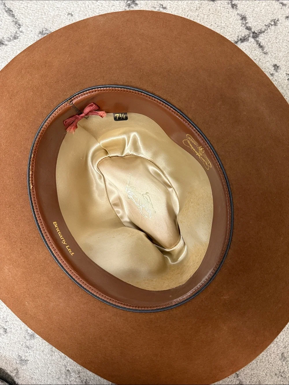 Brown Felt Polo Ralph Lauren Brittany Ltd Western Hat with Feather Band